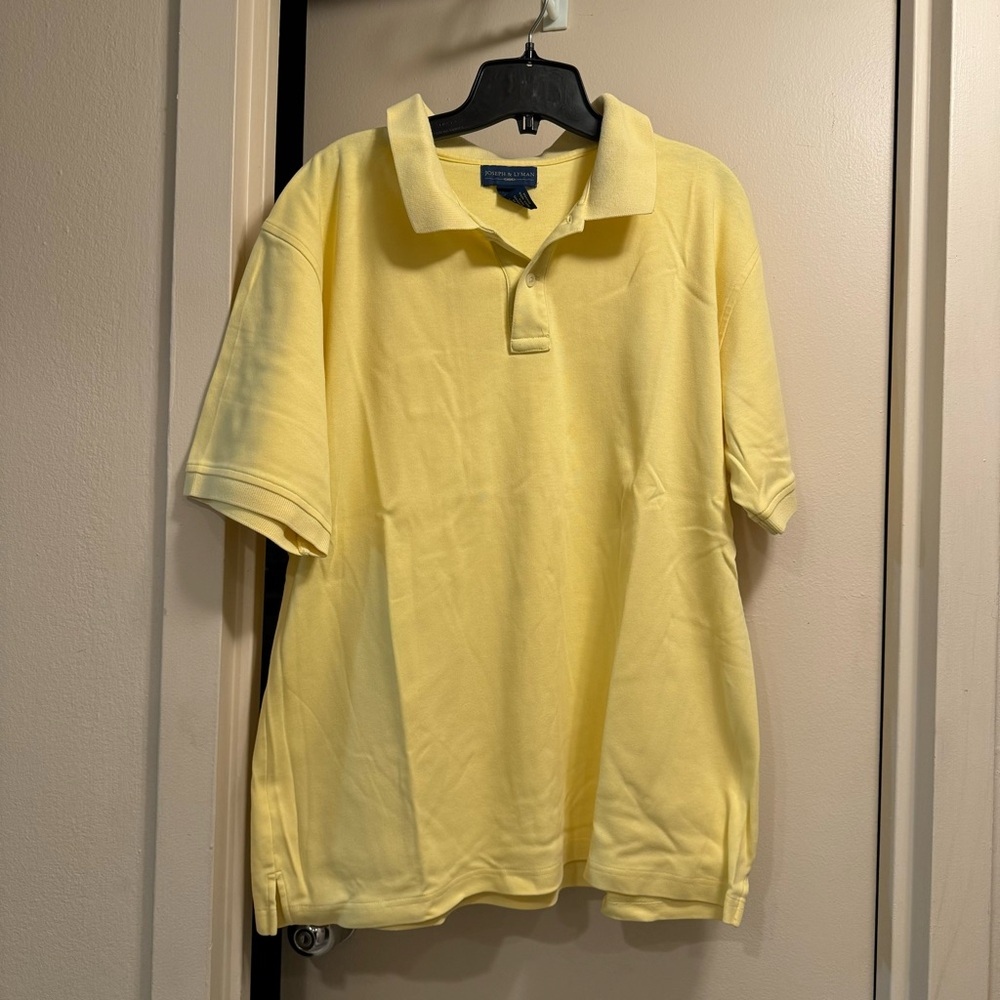 Joseph & Lyman Men’s Yellow Polo Shirt Business Casual Preppy Cotton Pastel